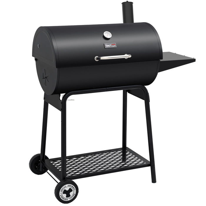 Royal Gourmet CC1830 30 Barrel Charcoal Grill with Side Table,#5L2