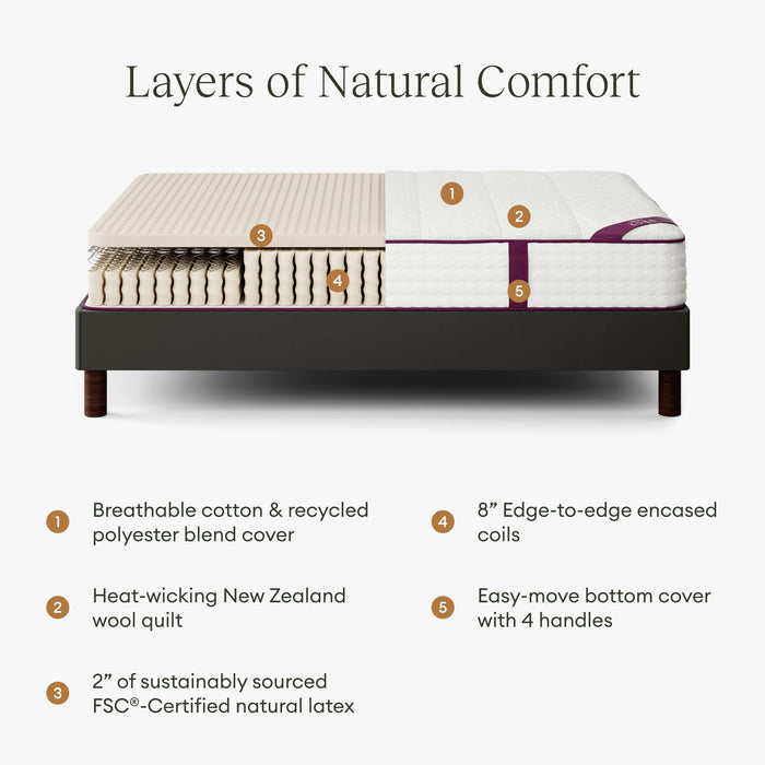 AWARA Natural Hybrid Twin Mattress  Certified Natural Latex #7G2