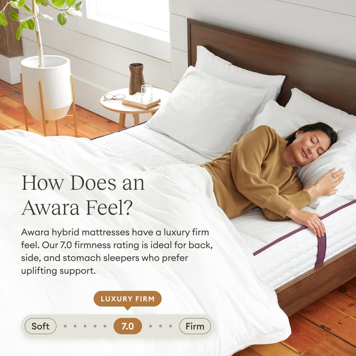 AWARA Natural Hybrid Twin Mattress  Certified Natural Latex #7G2