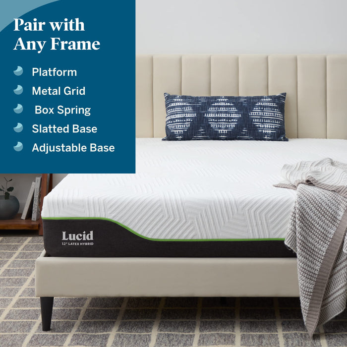 LUCID 12 Inch Latex Hybrid Mattress #7G1