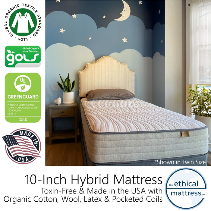 ETHICAL MATTRESS CO 10" Toxin-Free Hybrid Mattress #7Q1