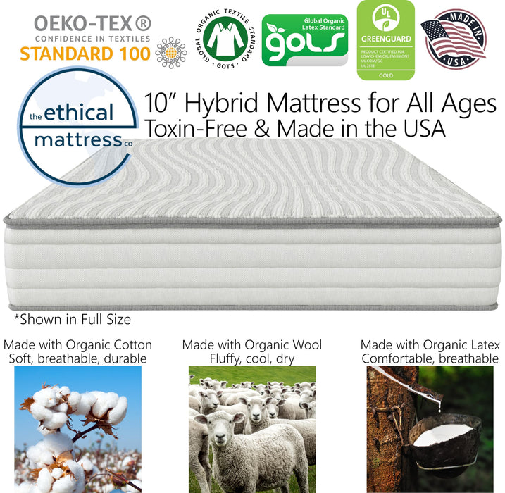 ETHICAL MATTRESS CO 10" Toxin-Free Hybrid Mattress #7Q1